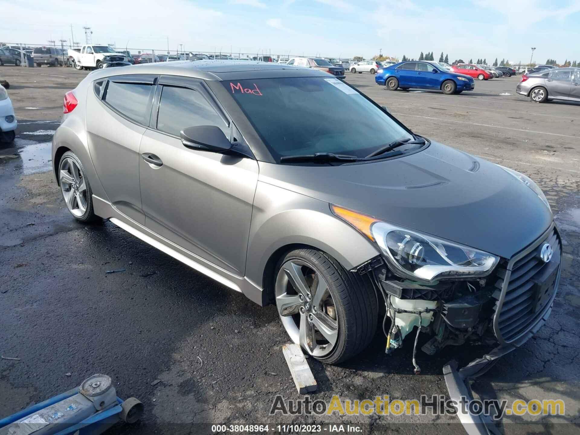 HYUNDAI VELOSTER TURBO W/BLUE, KMHTC6AE2DU167908