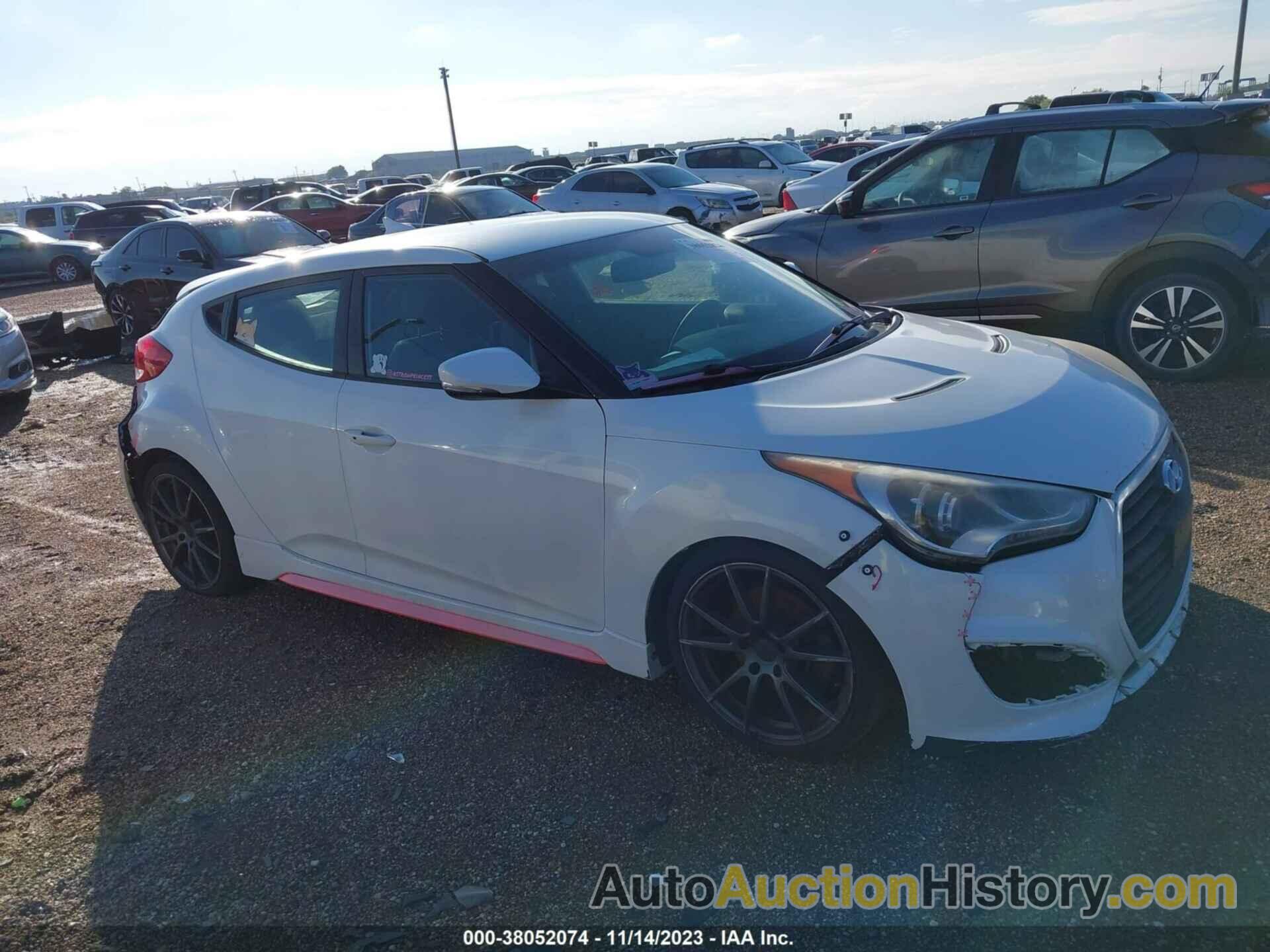 HYUNDAI VELOSTER TURBO W/BLACK INT, KMHTC6AE0DU161346