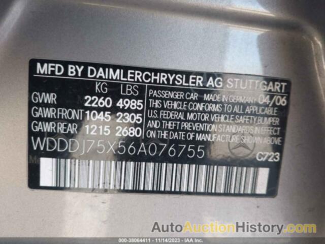 MERCEDES-BENZ CLS 500, WDDDJ75X56A076755