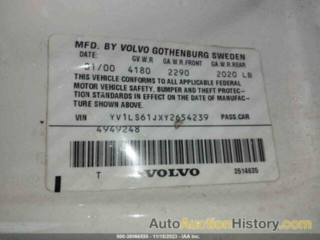 VOLVO S70 SE, YV1LS61JXY2654239