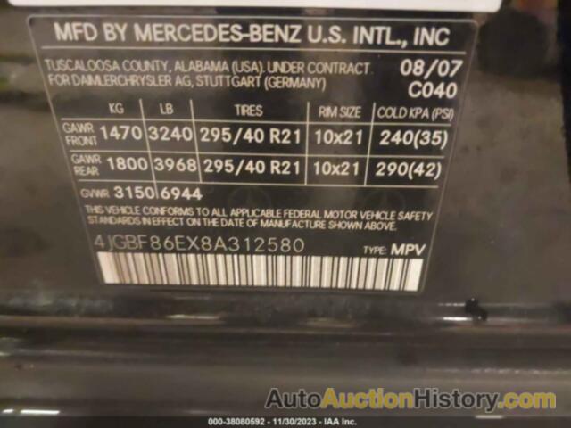 MERCEDES-BENZ GL 550, 4JGBF86EX8A312580