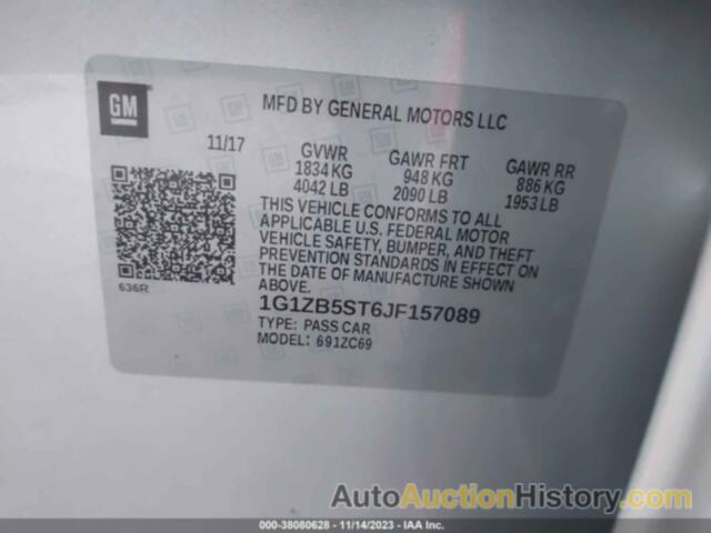 CHEVROLET MALIBU 1LS, 1G1ZB5ST6JF157089