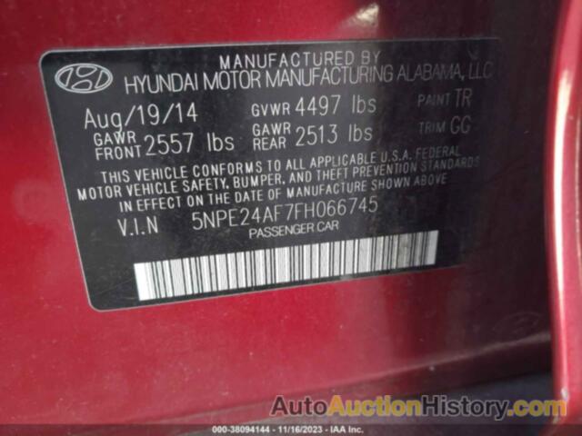 HYUNDAI SONATA SE, 5NPE24AF7FH066745