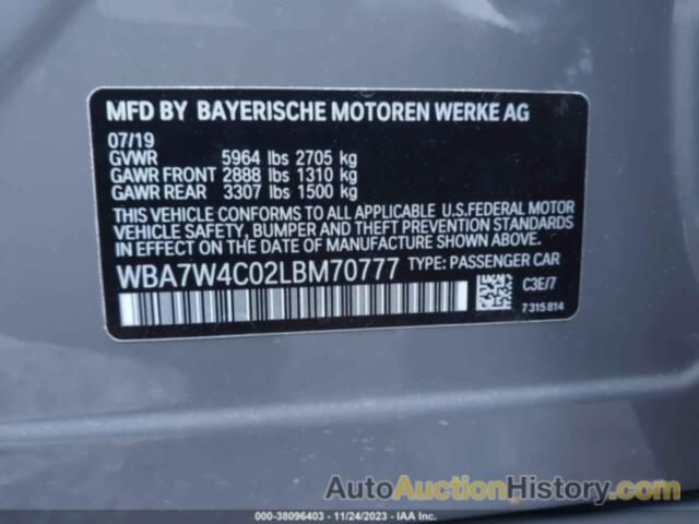 BMW 7 SERIES 745E XDRIVE IPERFORMANCE, WBA7W4C02LBM70777