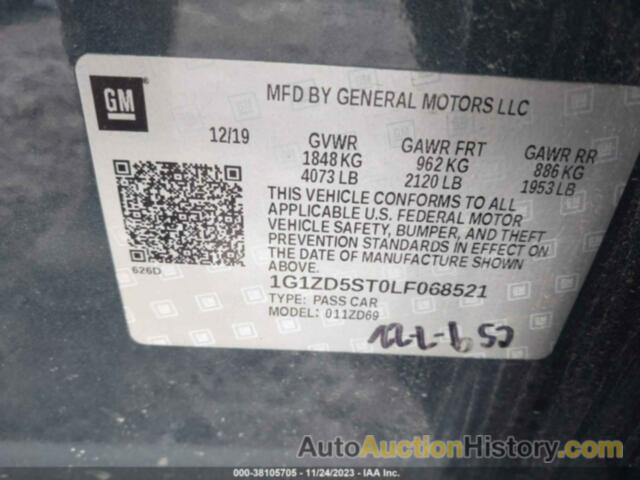 CHEVROLET MALIBU FWD LT, 1G1ZD5ST0LF068521