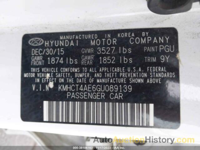 HYUNDAI ACCENT SE, KMHCT4AE6GU089139