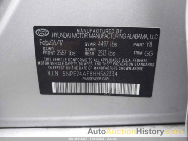 HYUNDAI SONATA, 5NPE24AF8HH562334