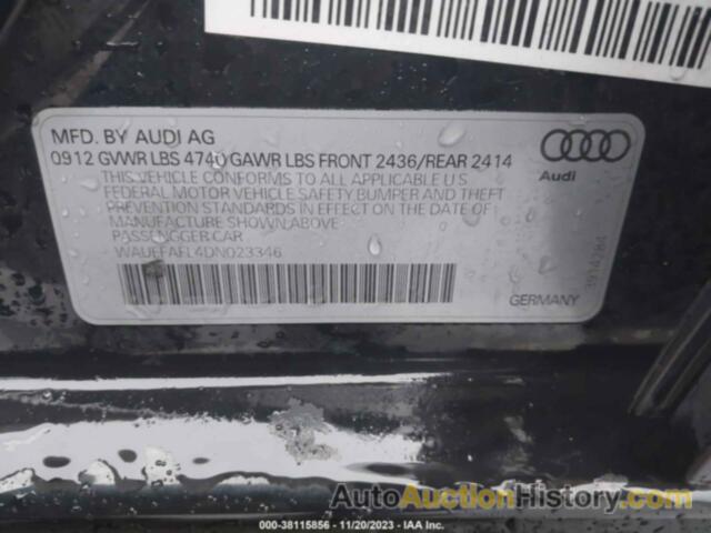 AUDI A4 2.0T PREMIUM, WAUEFAFL4DN023346