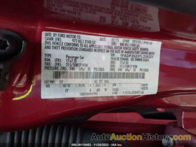 FORD FOCUS TITANIUM, 1FADP3N2XFL228223