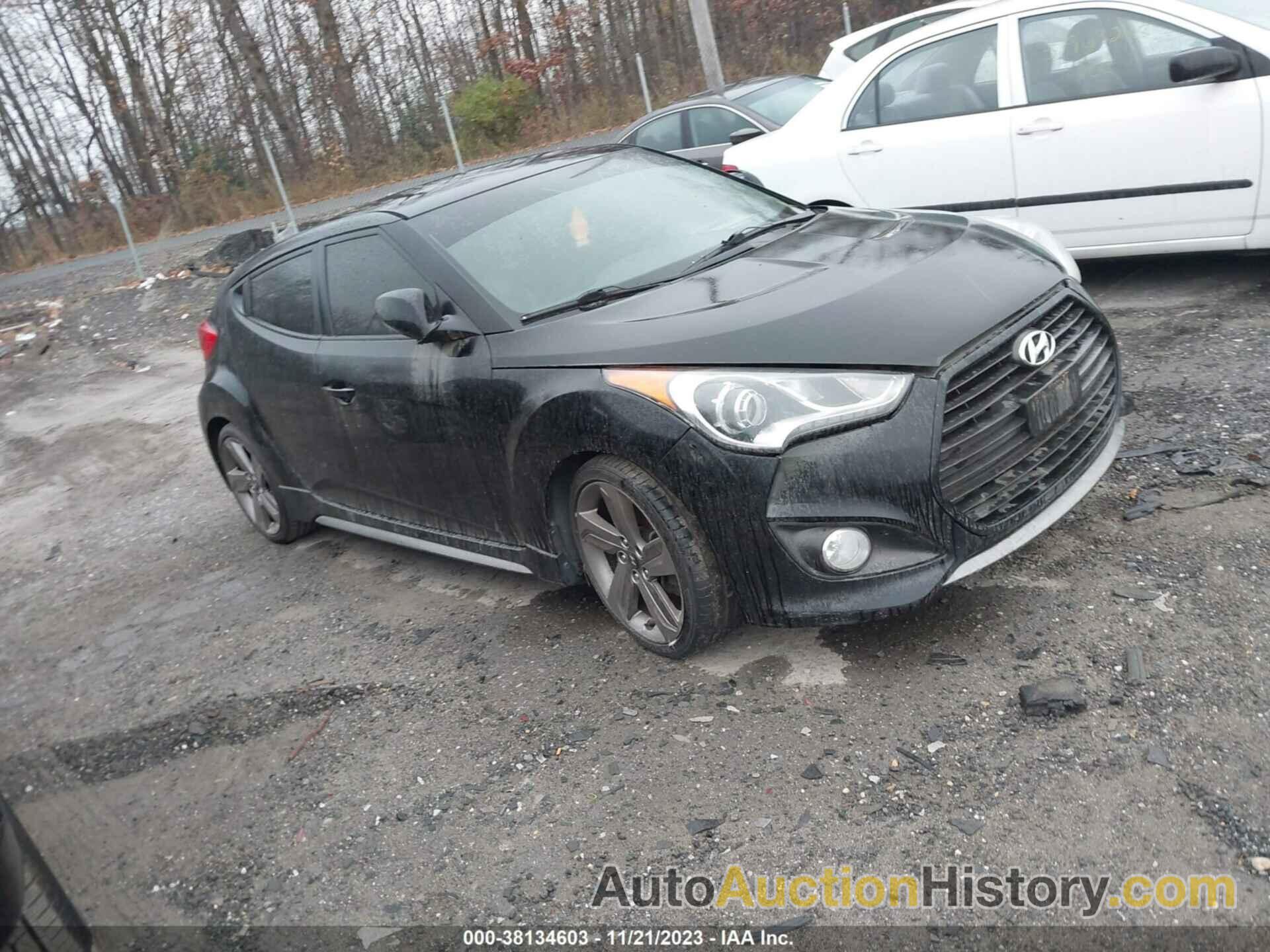 HYUNDAI VELOSTER TURBO W/BLUE, KMHTC6AE4DU134702