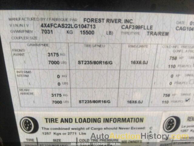 FOREST RIVER OTHER, 4X4FCAS22LG104713