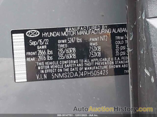 HYUNDAI SANTA FE SEL, 5NMS2DAJ4PH505423