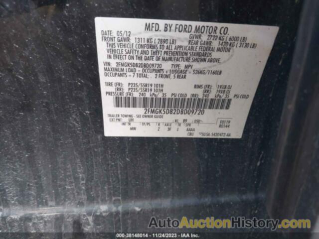 FORD FLEX LIMITED, 2FMGK5D82DBD09720