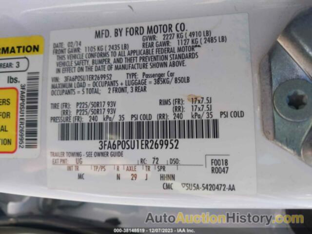 FORD FUSION ENERGI TITANIUM, 3FA6P0SU1ER269952