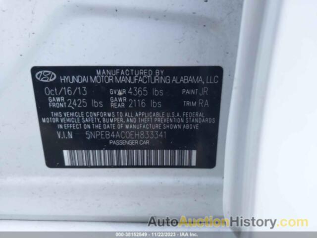 HYUNDAI SONATA GLS, 5NPEB4AC0EH833341