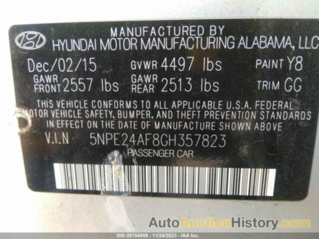 HYUNDAI SONATA SE, 5NPE24AF8GH357823