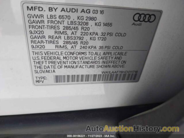 AUDI Q7 3.0T PREMIUM, WA1LAAF78HD011718