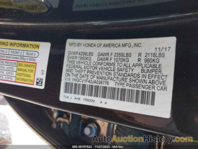 HONDA ACCORD EX, 1HGCV1F43JA036776