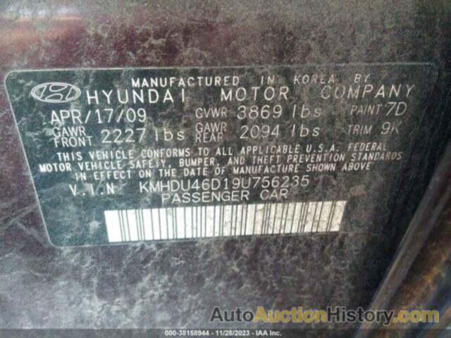 HYUNDAI ELANTRA GLS, KMHDU46D19U756235