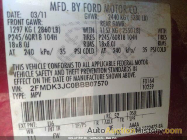 FORD EDGE SEL, 2FMDK3JC0BBB07570