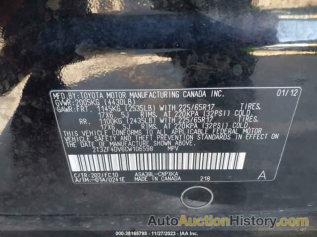 TOYOTA RAV4, 2T3ZF4DV6CW106598