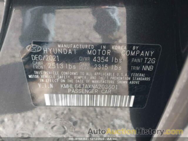 HYUNDAI SONATA SEL, KMHL64JAXNA203601