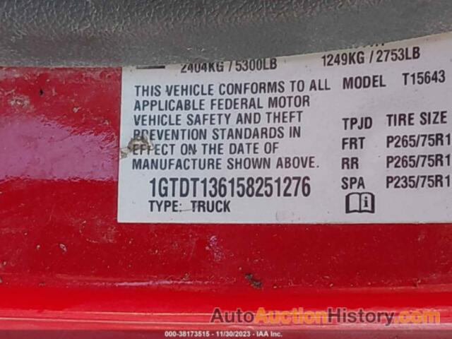 GMC CANYON SLE, 1GTDT136158251276