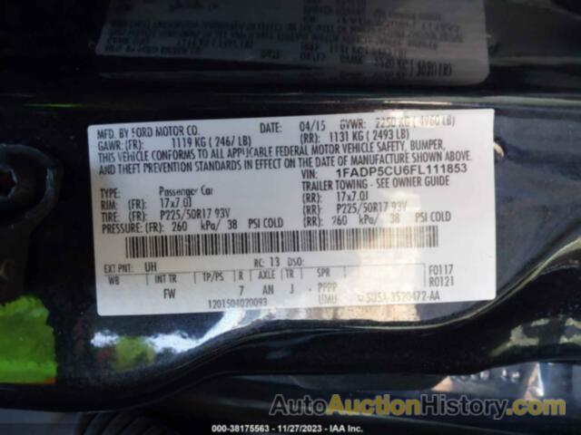 FORD C-MAX ENERGI SEL, 1FADP5CU6FL111853