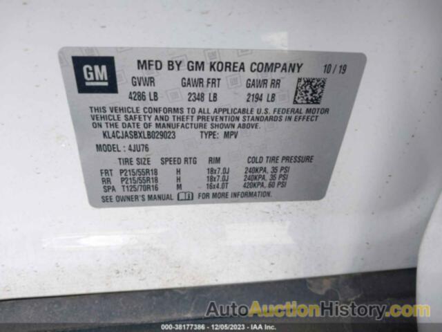 BUICK ENCORE FWD PREFERRED, KL4CJASBXLB029023