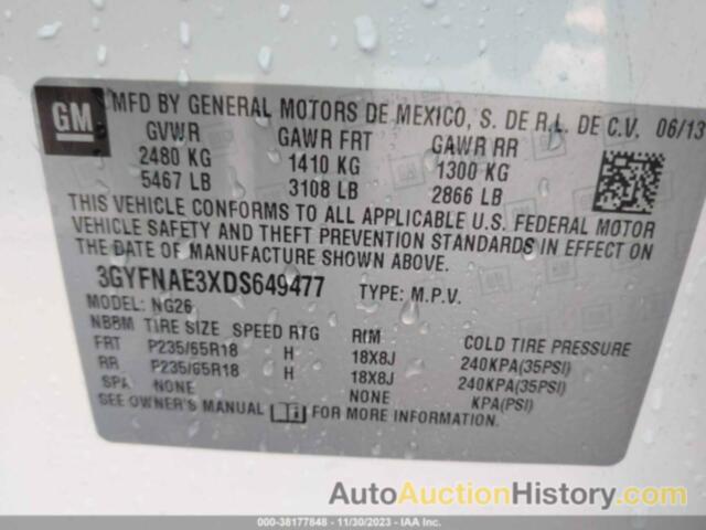 CADILLAC SRX STANDARD, 3GYFNAE3XDS649477