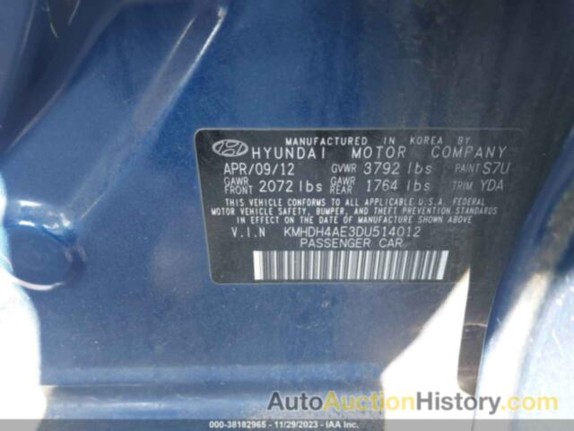 HYUNDAI ELANTRA GLS (ULSAN PLANT), KMHDH4AE3DU514012