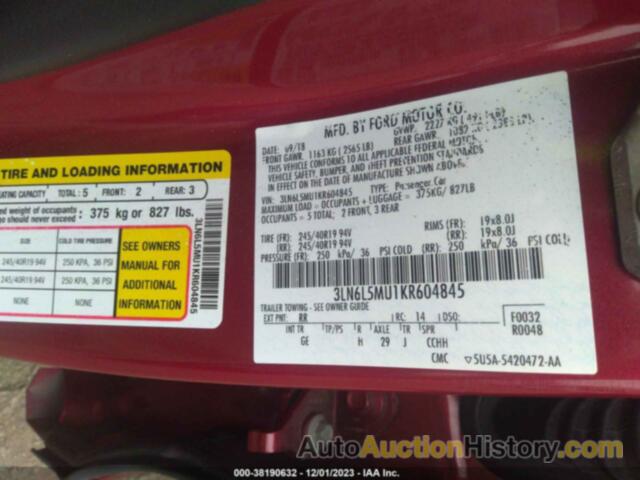 LINCOLN MKZ HYBRID RESERVE II, 3LN6L5MU1KR604845