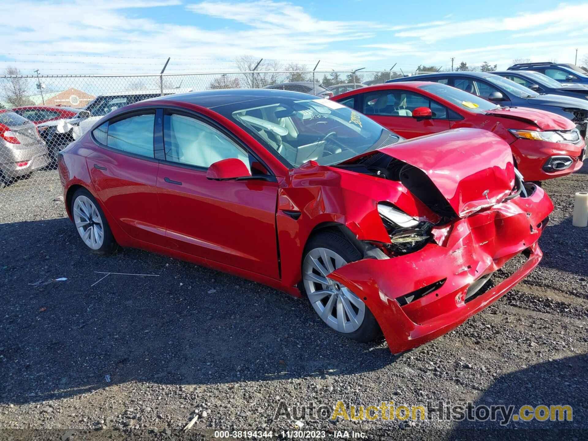 TESLA MODEL 3 REAR-WHEEL DRIVE, 5YJ3E1EA1NF289176