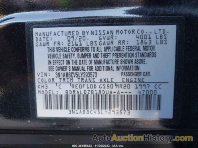 NISSAN SENTRA SV XTRONIC CVT, 3N1AB8CV5LY293573