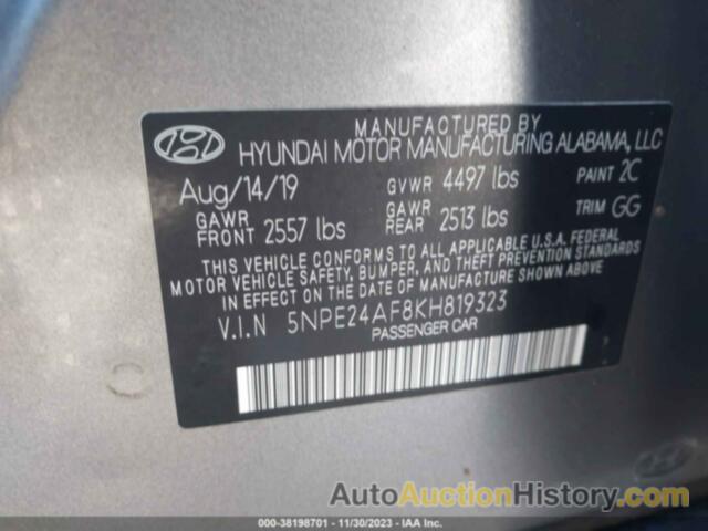 HYUNDAI SONATA SE, 5NPE24AF8KH819323