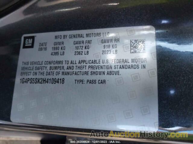 BUICK VERANO LEATHER GROUP, 1G4PS5SK2H4109418