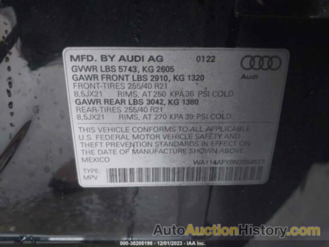 AUDI SQ5 SPORTBACK PREMIUM TFSI QUATTRO TIPTRONIC, WA114AFY9N2054527