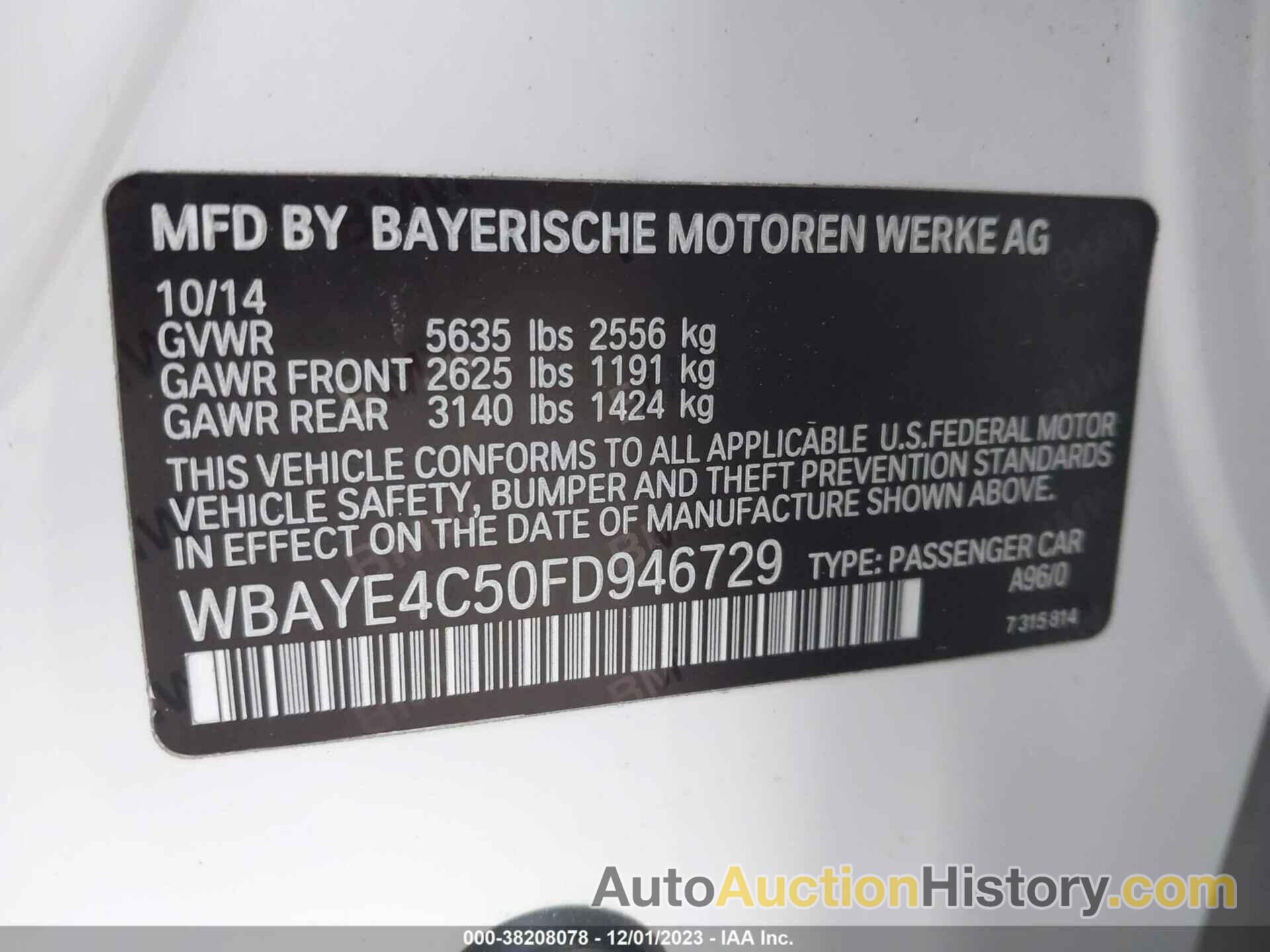 BMW 740LI, WBAYE4C50FD946729