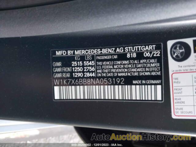 MERCEDES-BENZ AMG GT 53 4-DOOR, W1K7X6BB8NA053192