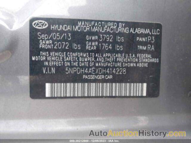 HYUNDAI ELANTRA GLS, 5NPDH4AEXDH414228