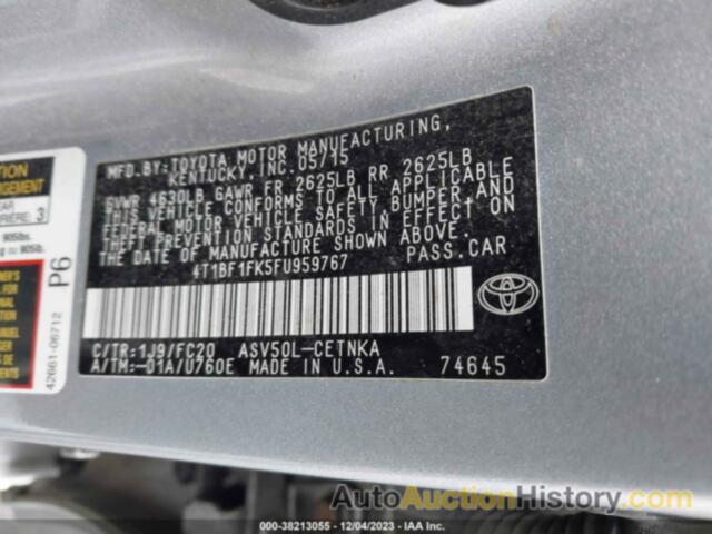 TOYOTA CAMRY LE, 4T1BF1FK5FU959767