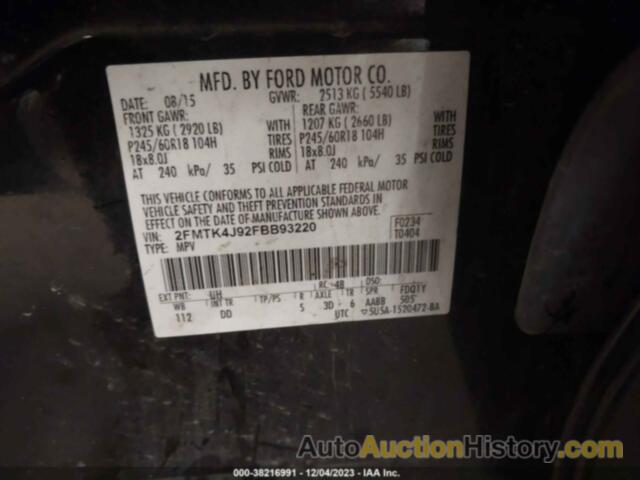 FORD EDGE SEL, 2FMTK4J92FBB93220