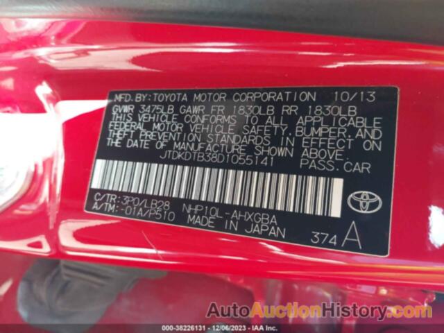 TOYOTA PRIUS C FOUR, JTDKDTB38D1055141