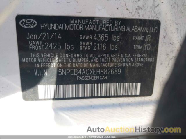 HYUNDAI SONATA GLS, 5NPEB4ACXEH882689