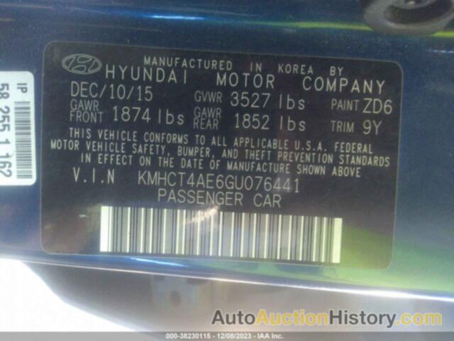 HYUNDAI ACCENT SE, KMHCT4AE6GU076441