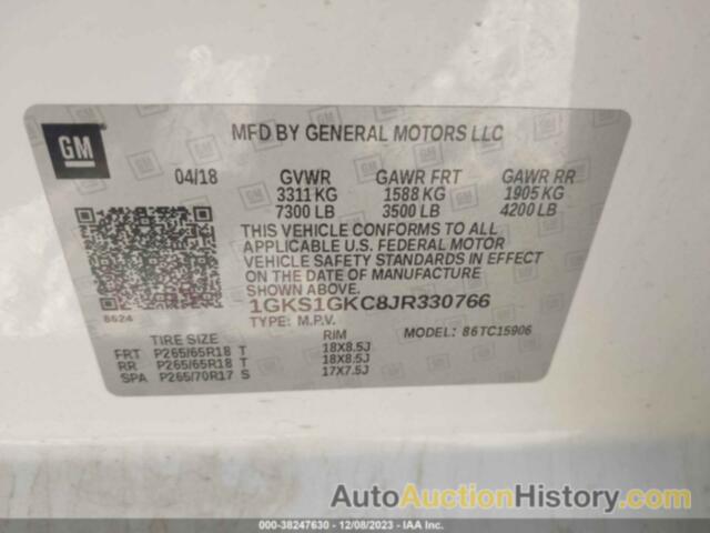 GMC YUKON XL SLT, 1GKS1GKC8JR330766