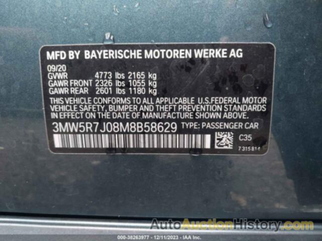 BMW 330I XDRIVE, 3MW5R7J08M8B58629
