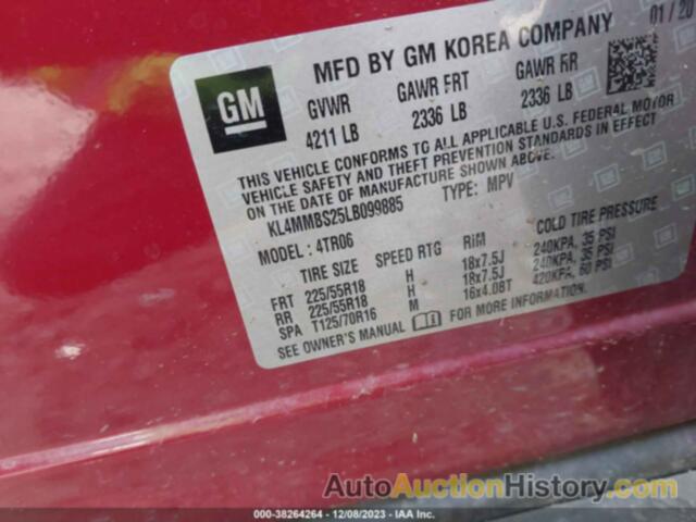 BUICK ENCORE GX FWD PREFERRED, KL4MMBS25LB099885