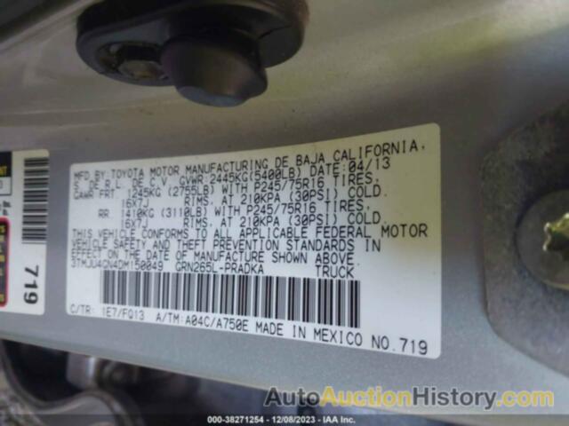 TOYOTA TACOMA PRERUNNER V6, 3TMJU4GN4DM150049