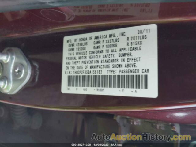 HONDA ACCORD SDN LX, 1HGCP2F35BA156183